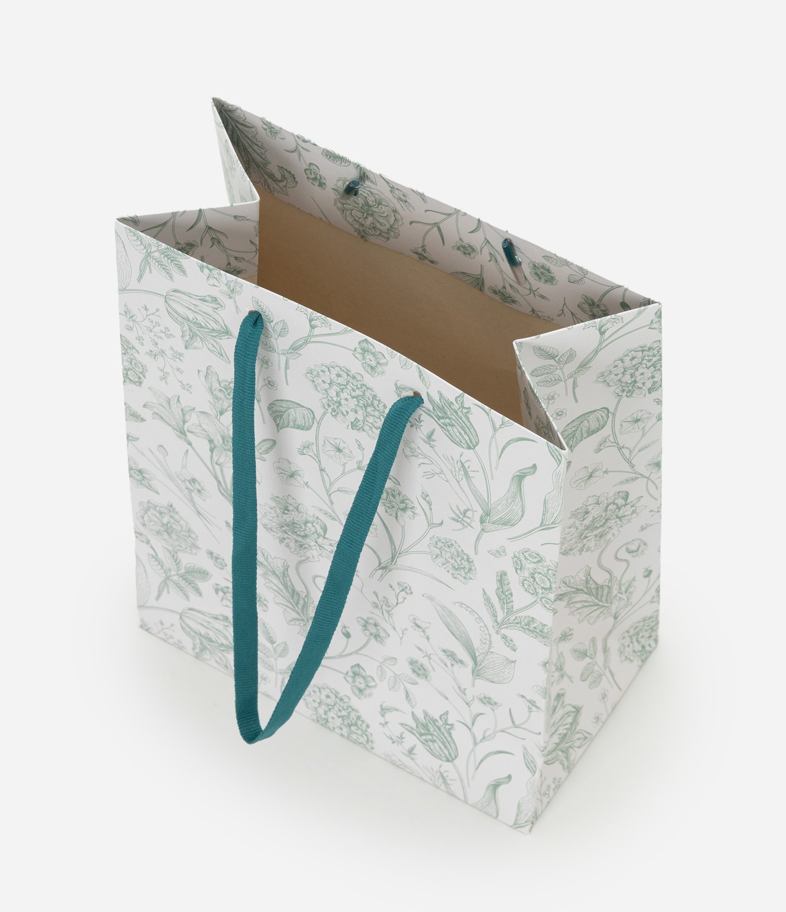 Embalagem de Presente Pequena com Estampa Floral Verde 3