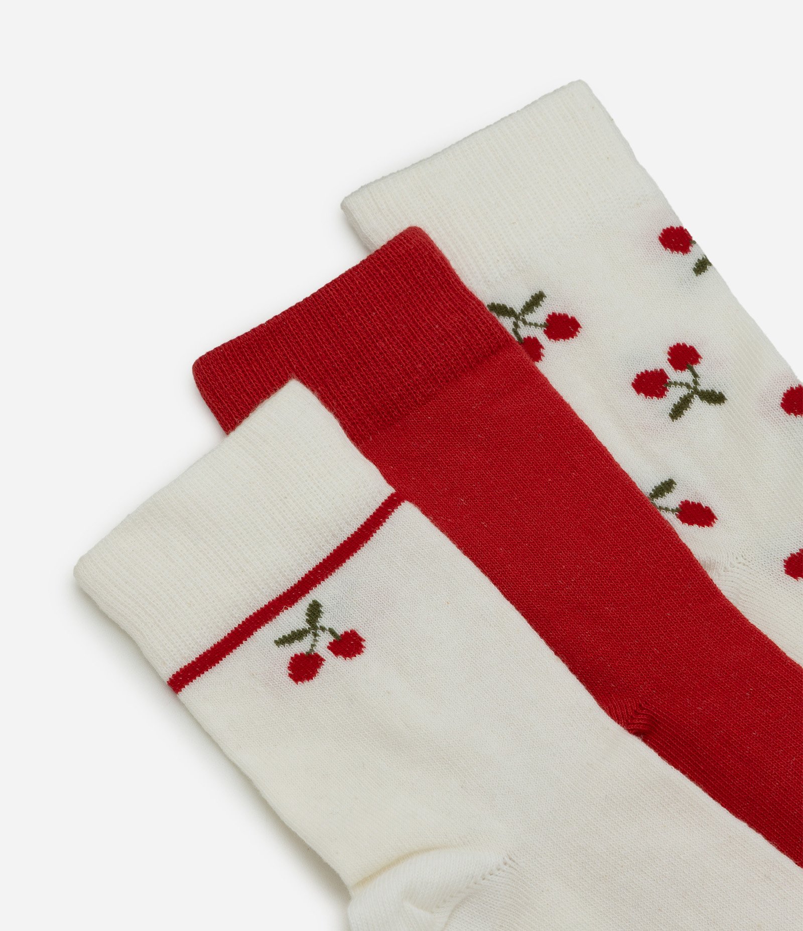 Kit 3 Pares de Meia Cano Alto com Cerejas Multicores 4