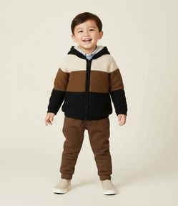Jaqueta Infantil em Tricô com Forro em Sherpa – Tam 1 a 6 Anos