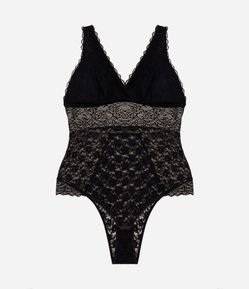 Body em Renda com Decote V Curve & Plus Size