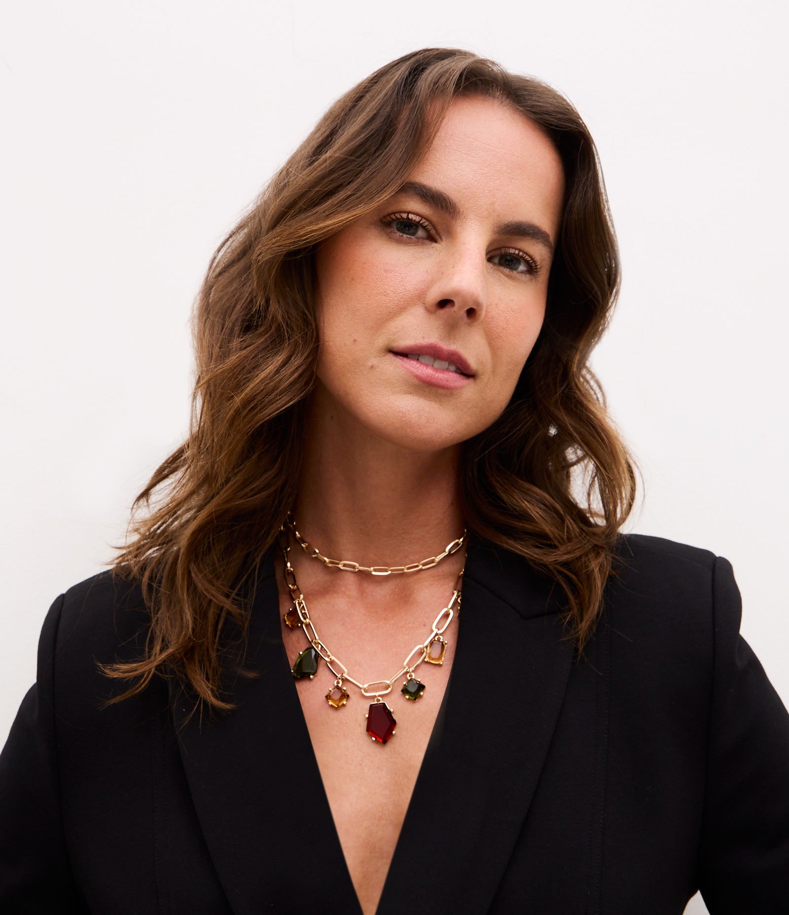 Colar Camadas com Pingentes Geométricos Dourado 1