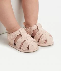 Sandália Bebê em Broderie com Velcro - Tam 13 a 19
