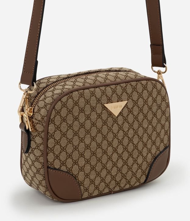 Bolsa Transversal Pequena em PU com Metais Aplicados