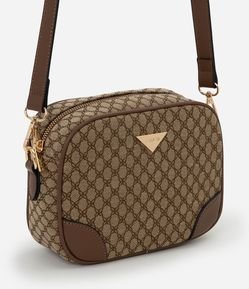 Bolsa Transversal Pequena em PU com Metais Aplicados