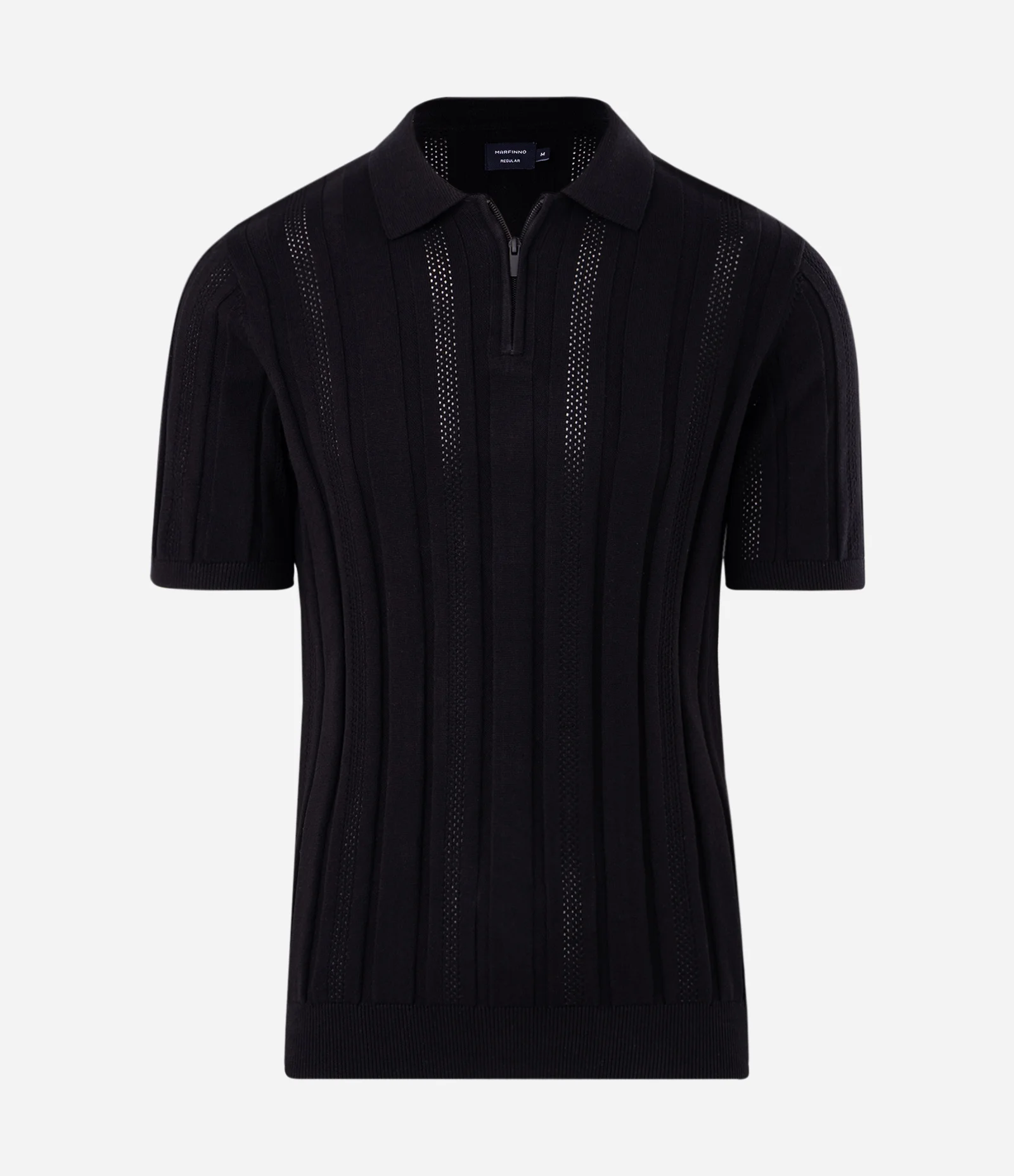 Camisa Polo Texturizada em Algodão com Zíper Anthracite 1