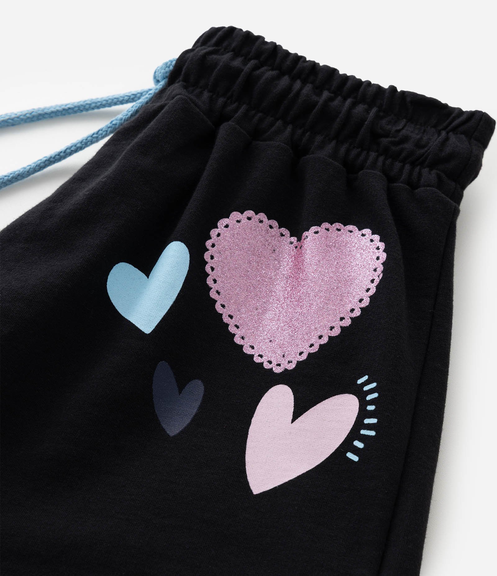 Short Infantil com Corações e Paetê – Tam 5 a 14 Anos Preto 4