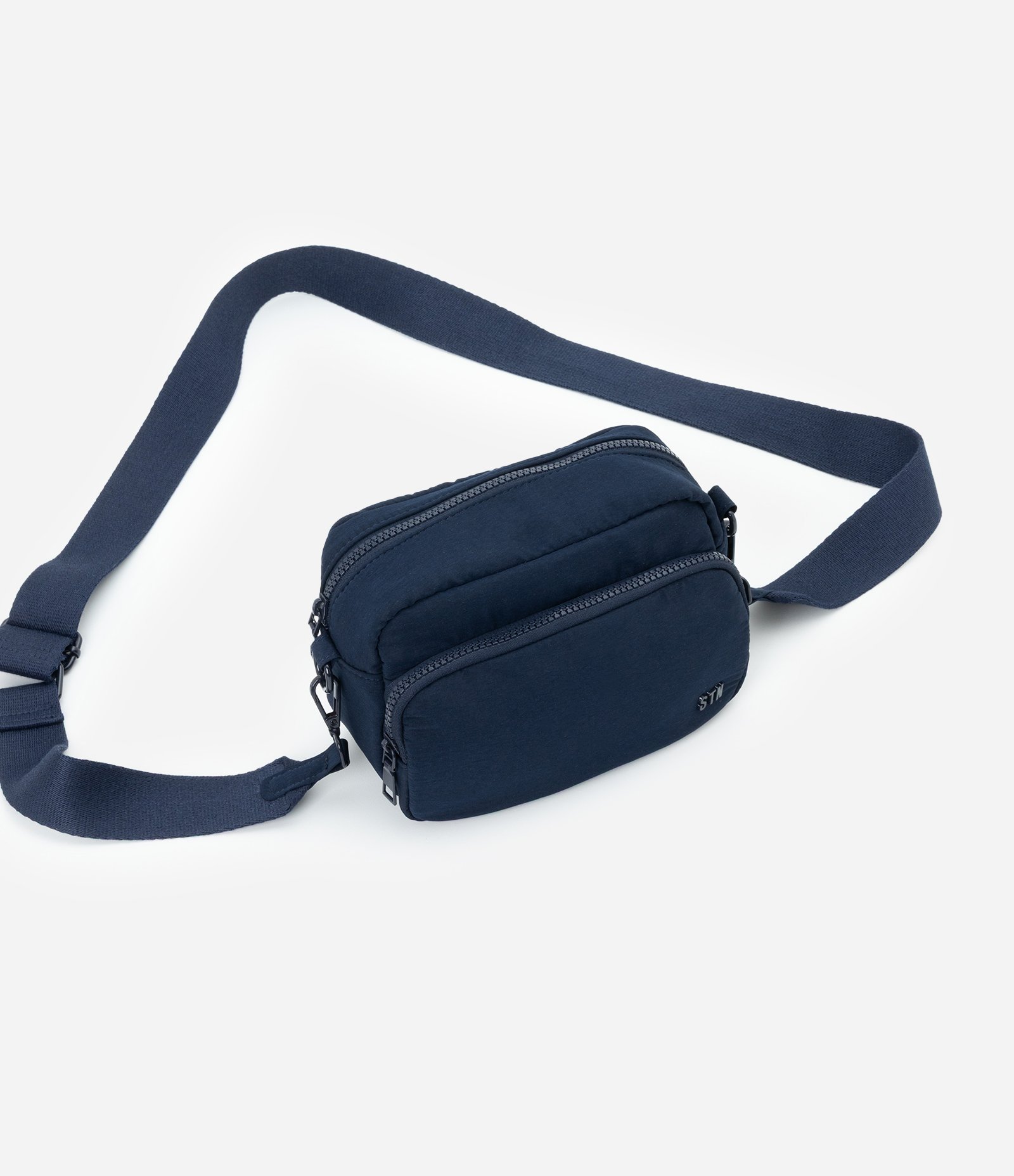 Bolsa Transversal Pequena com Bolso Frontal Azul 4