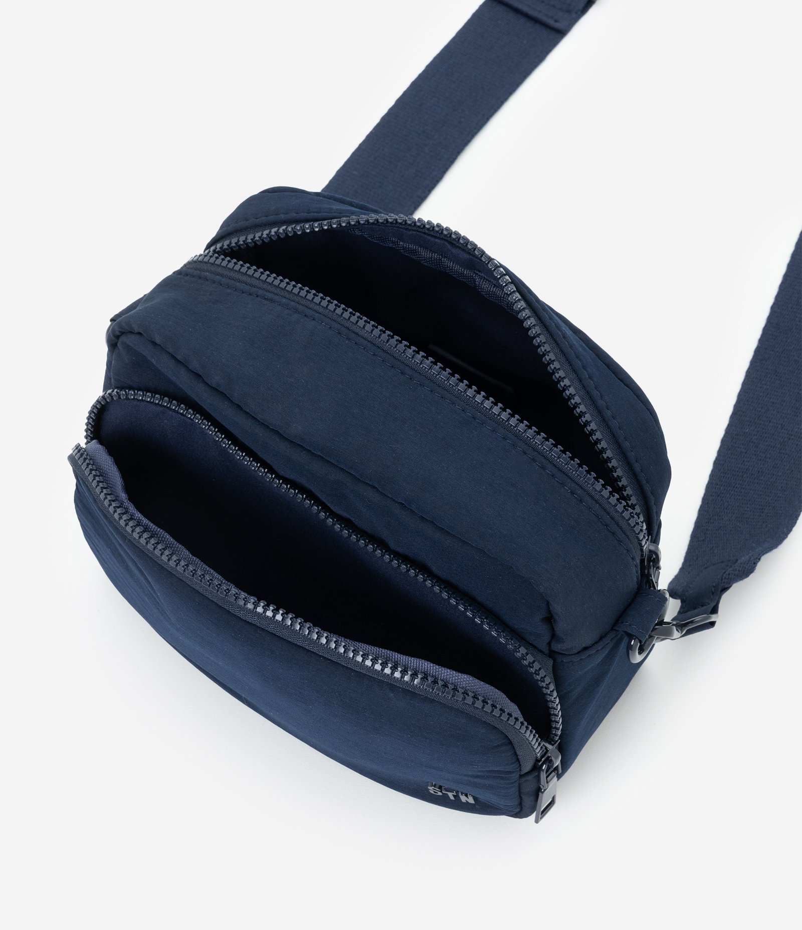 Bolsa Transversal Pequena com Bolso Frontal Azul 5