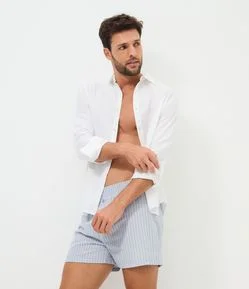 Cueca Samba-Canção Masculina Listrada Fio Tinto