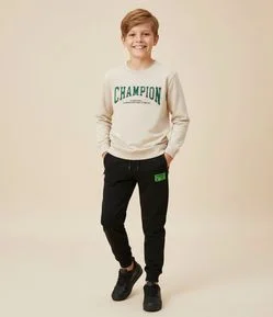 Calça Jogger Infantil em Moletom com Estampa Minecraft – Tam 5 a 14 Anos