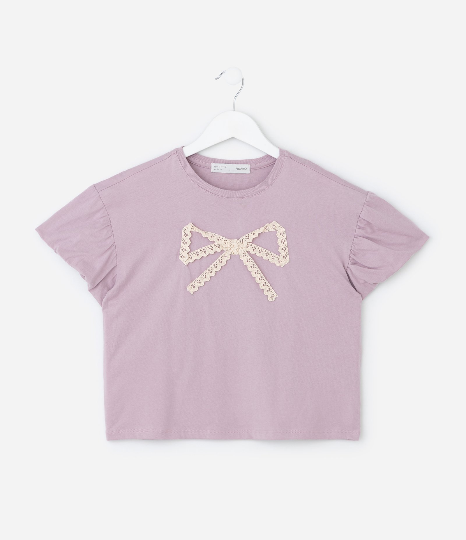 Blusa Infantil com Laço Bordado em Renda – Tam 5 a 14 Anos Lilás 2