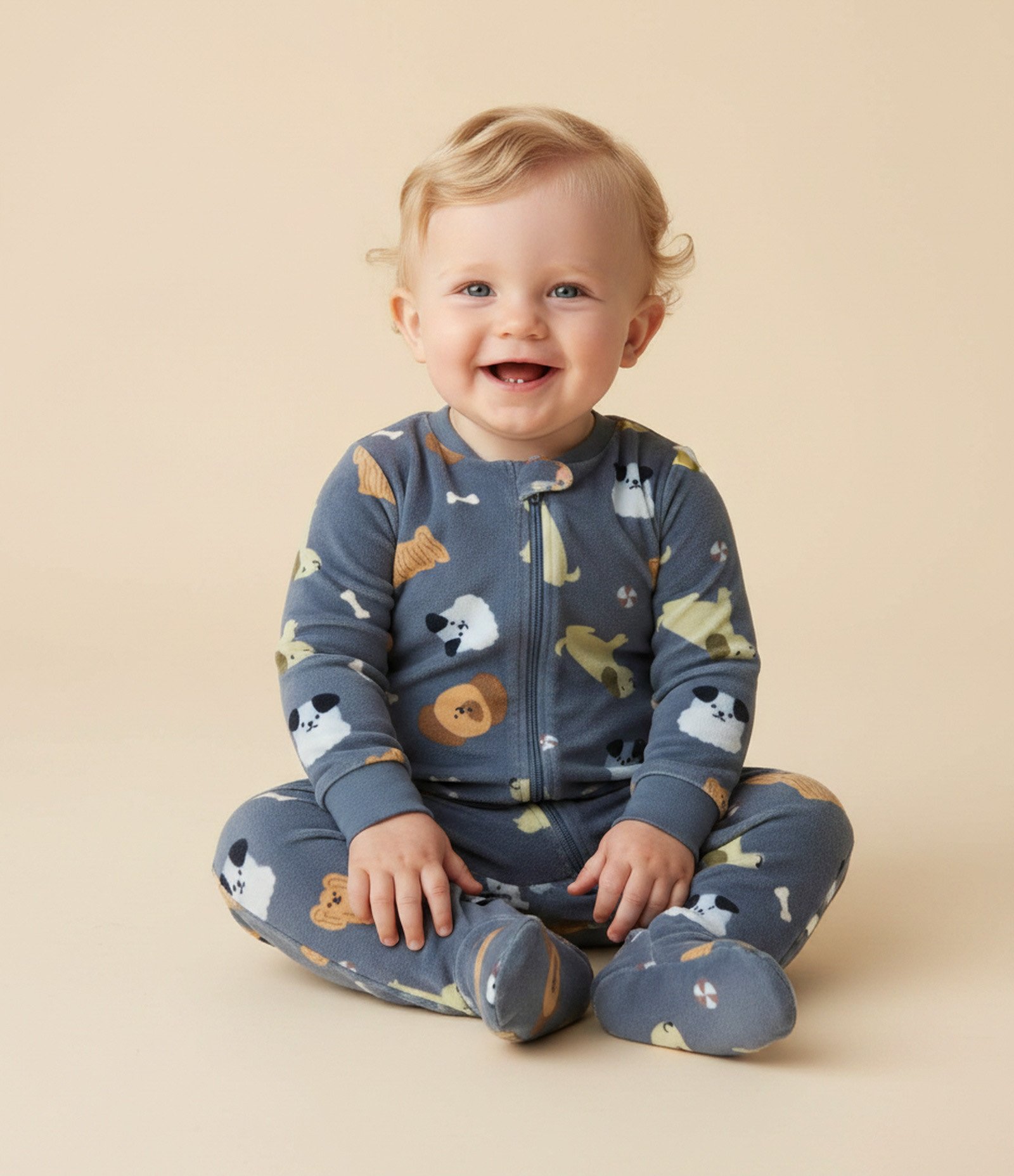 Macacão Infantil com Estampa Cachorro – Tam RN a 24 Meses Azul 1