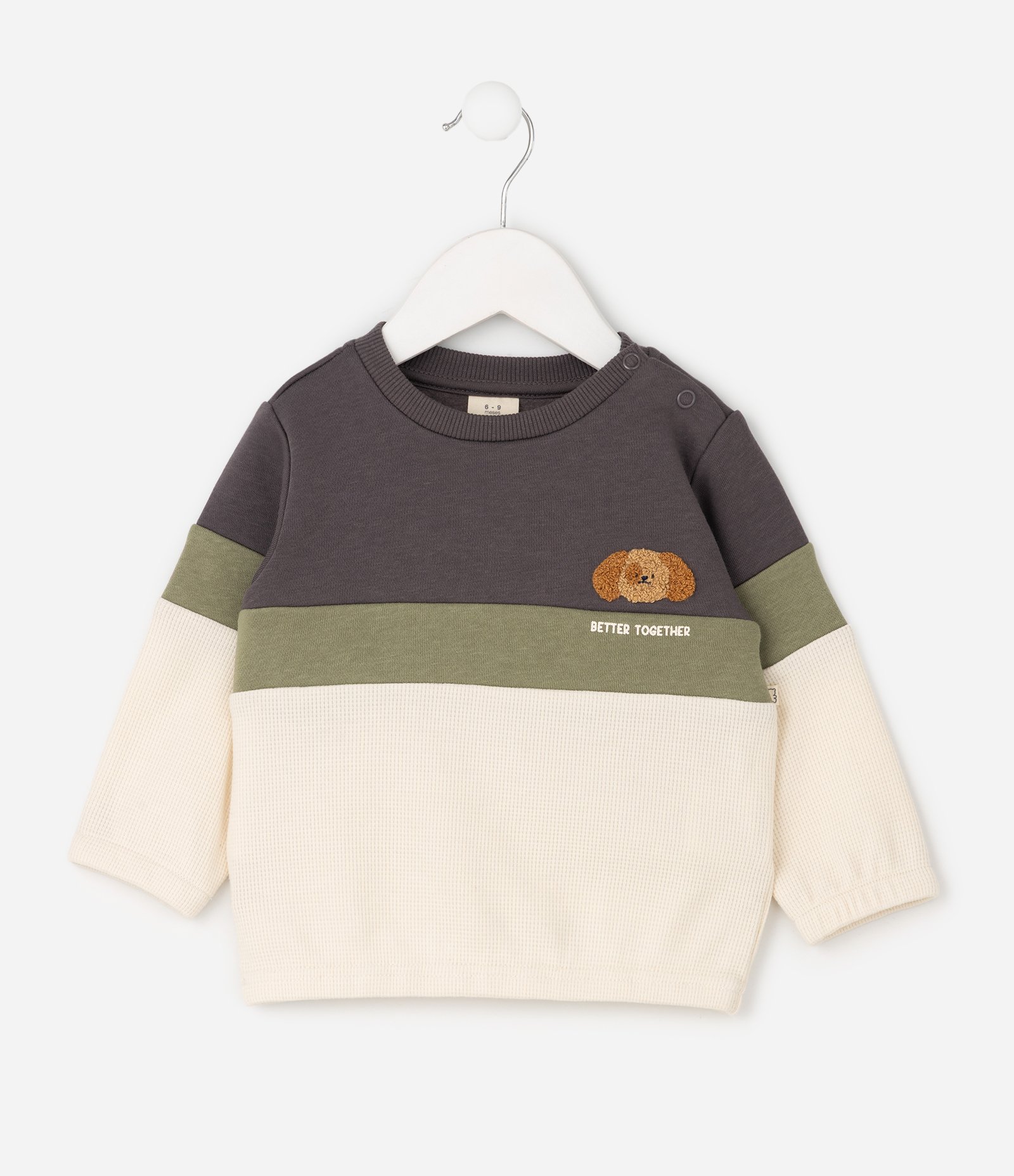 Conjunto Infantil em Moletom com Estampa de Urso - Tam 3 a 18 Meses Marrom 3