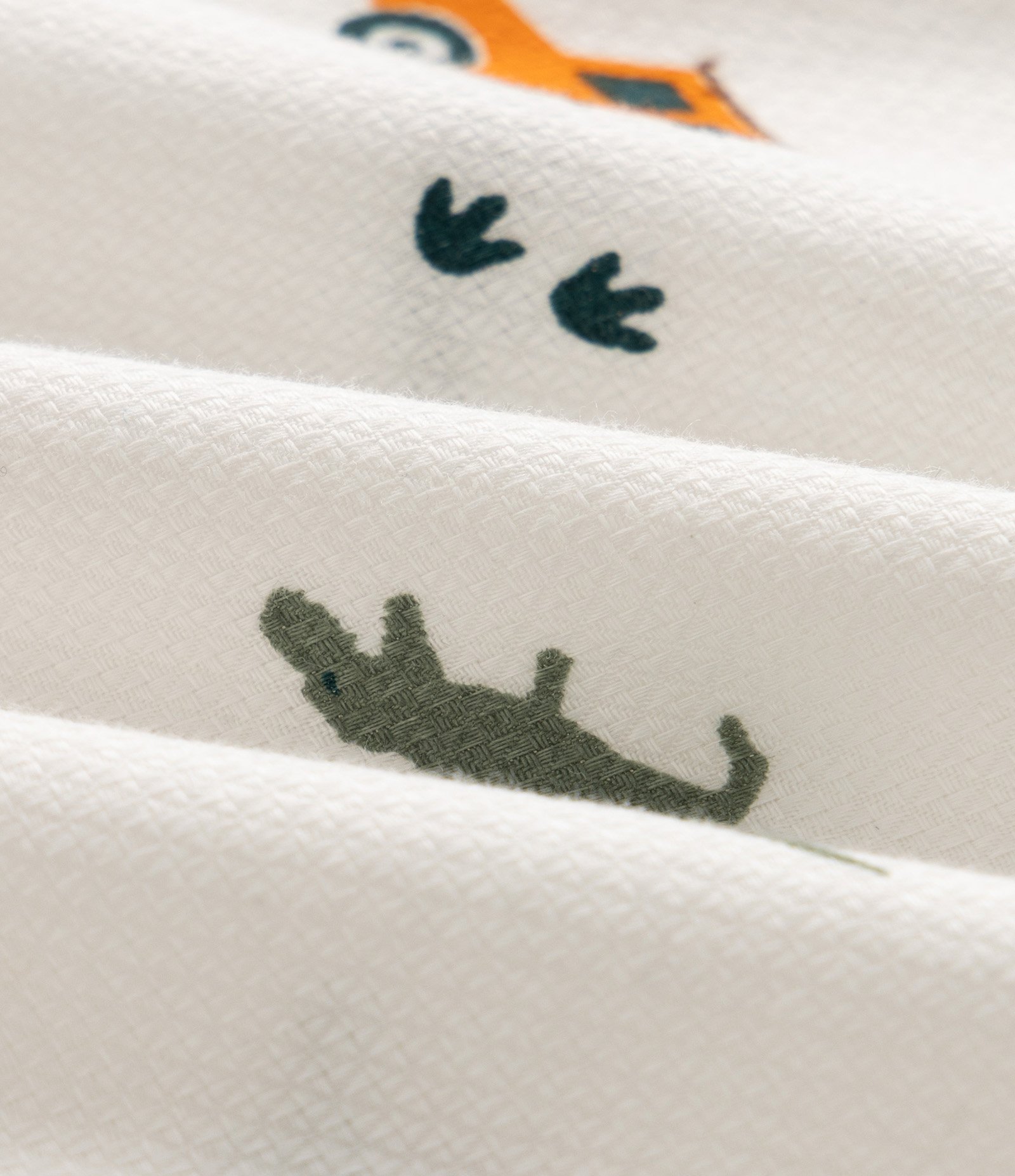 Camisa Comfort Infantil em Algodão com Estampa Dinossauro - Tam 1 a 6 Anos Branco 3