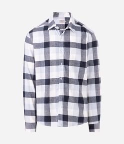 Camisa Comfort em Algodão com Estampa Xadrez e Manga Longa