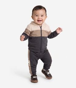 Calça Infantil em Modal com Listra Lateral - Tam 0 A 18 Meses