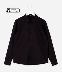 Camisa Infantil com Fibra de Bambu e Fechamento por Botões - Tam 5 a 14 Anos