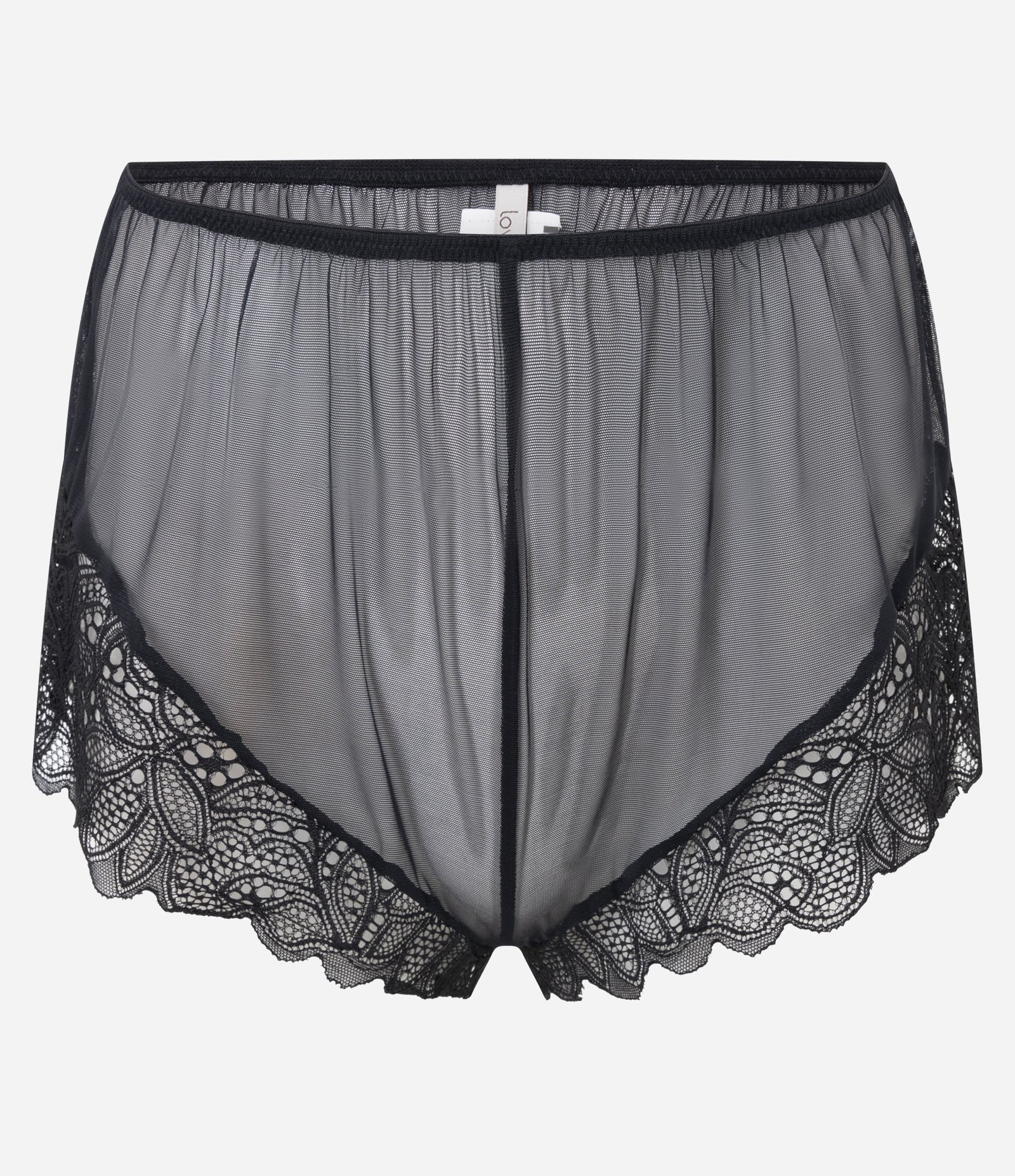 Pijama Short Doll em Tule com Detalhes em Renda Preto 4