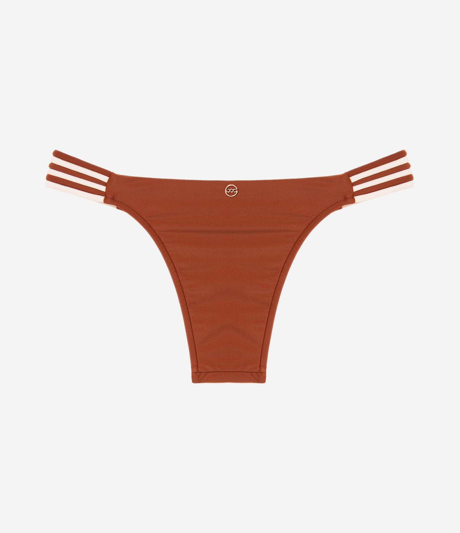 Biquíni Calcinha String Empina Bumbum em Microfibra com Elástico Bicolor Marrom 6