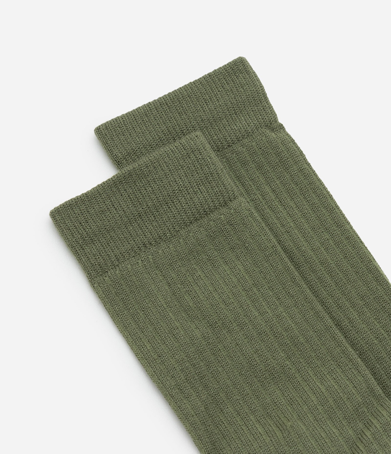 Meia Cano Alto em Viscose Canelada Verde 4