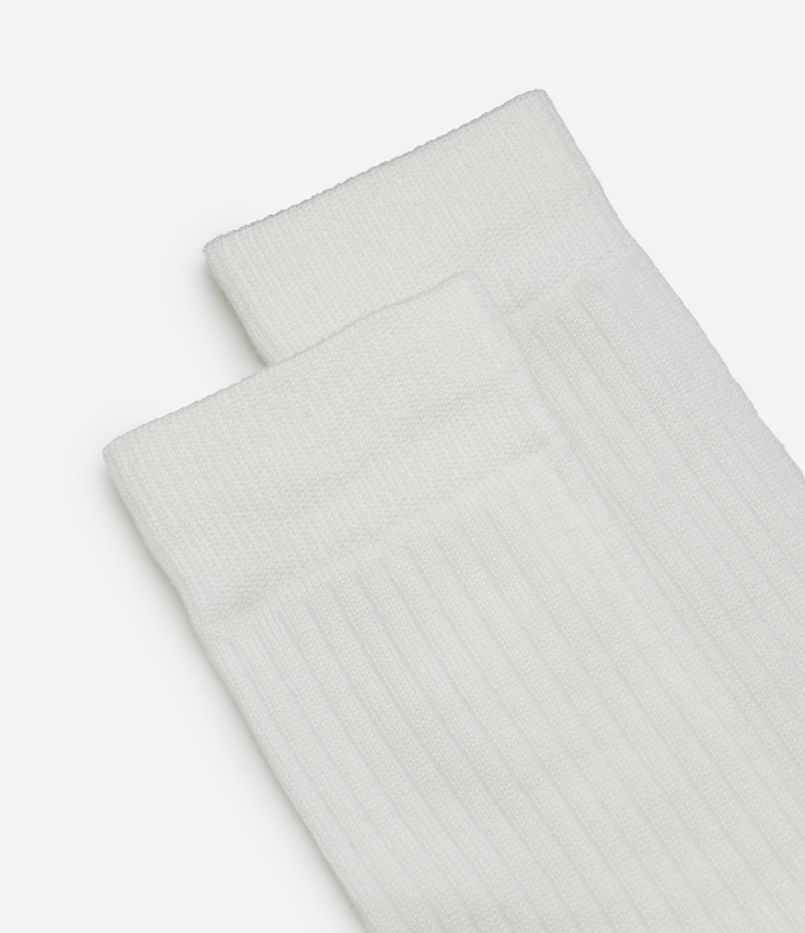 Meia Cano Alto em Viscose Canelada Branco 4