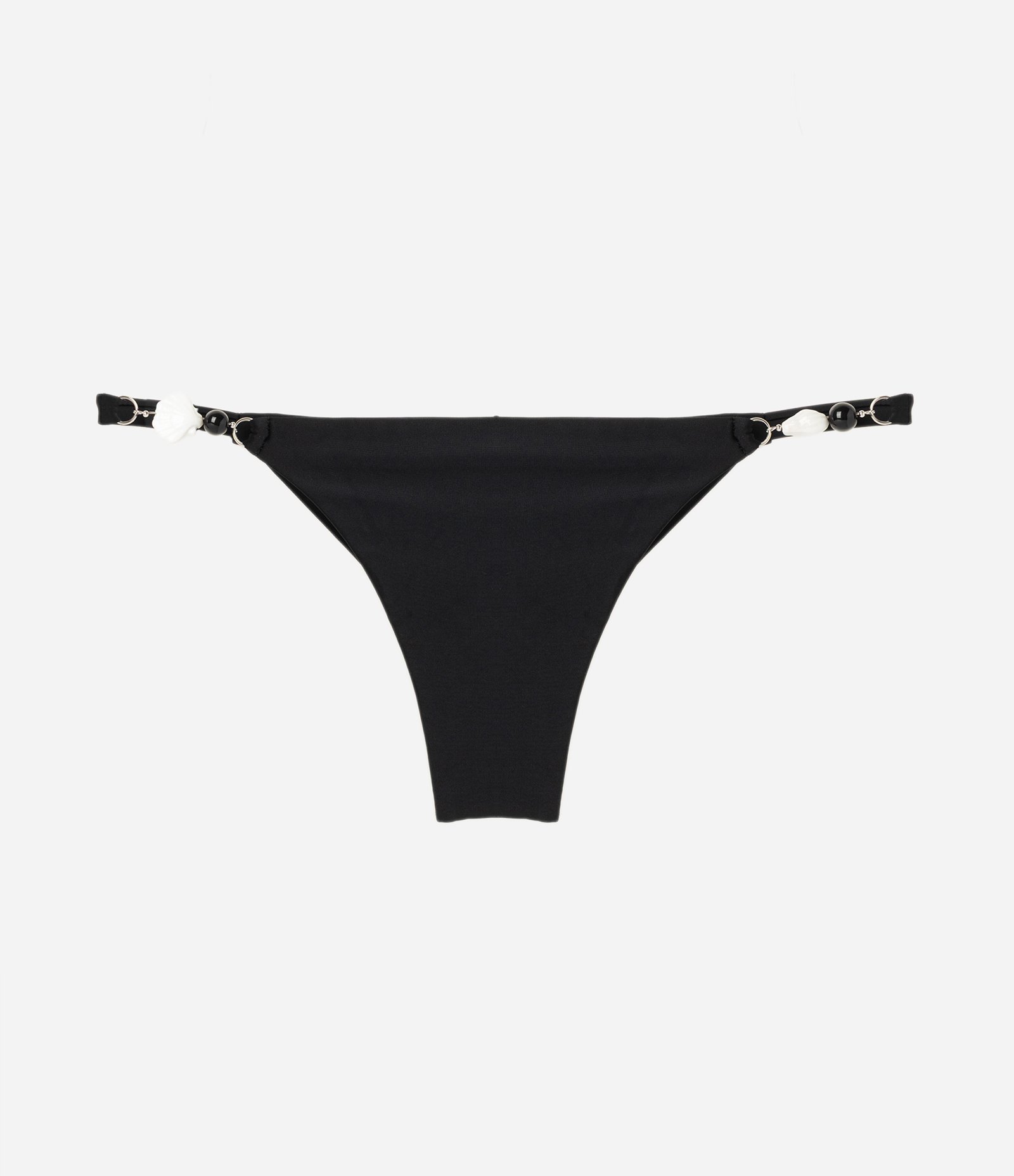 Biquíni Calcinha String em Poliamida com Conchinhas Preto 5
