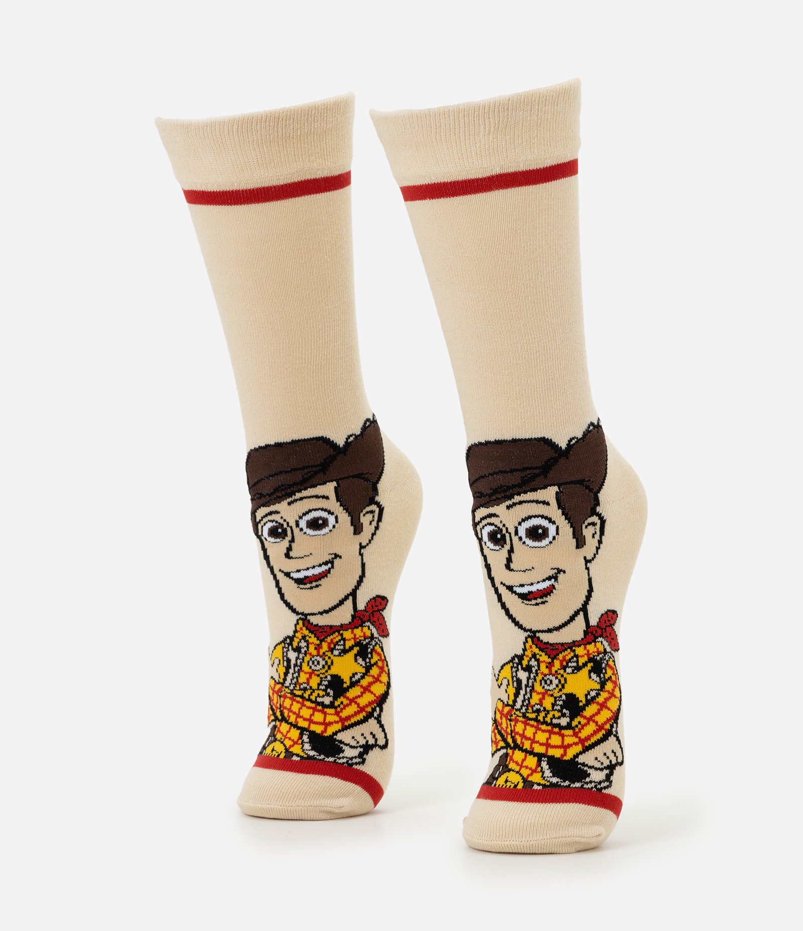 Meia Cano Alto com Estampa Toy Story Bege 1