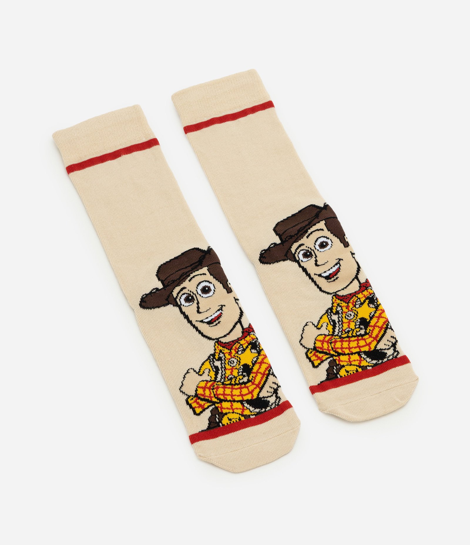 Meia Cano Alto com Estampa Toy Story Bege 4