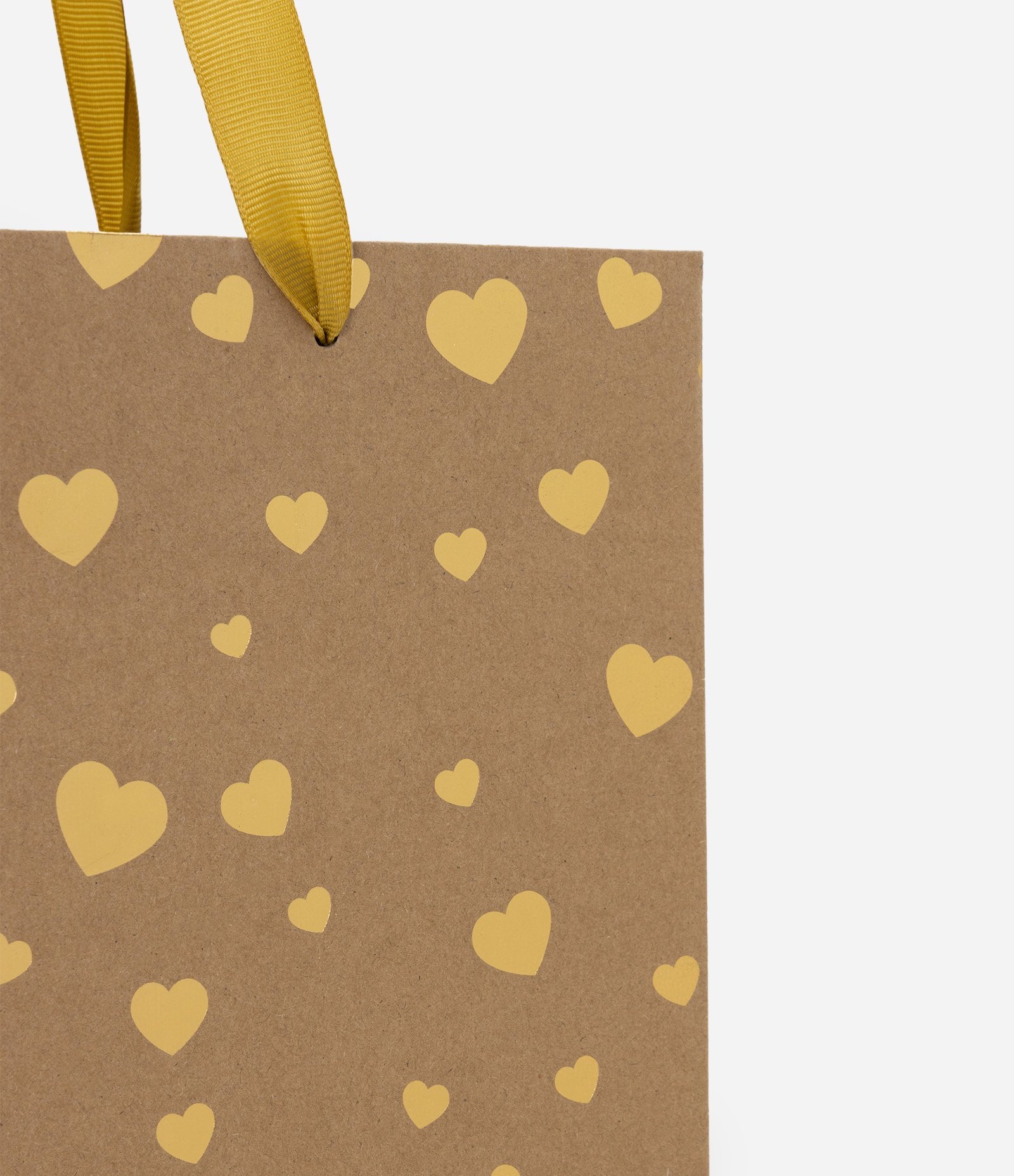 Embalagem de Presente Pequena com Estampa Coração Dourado 2