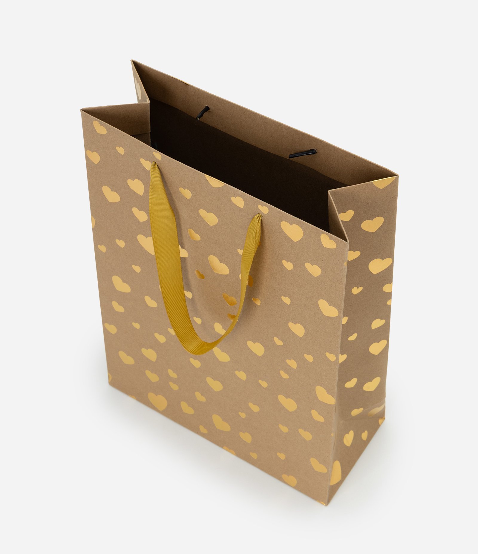 Embalagem de Presente Pequena com Estampa Coração Dourado 3