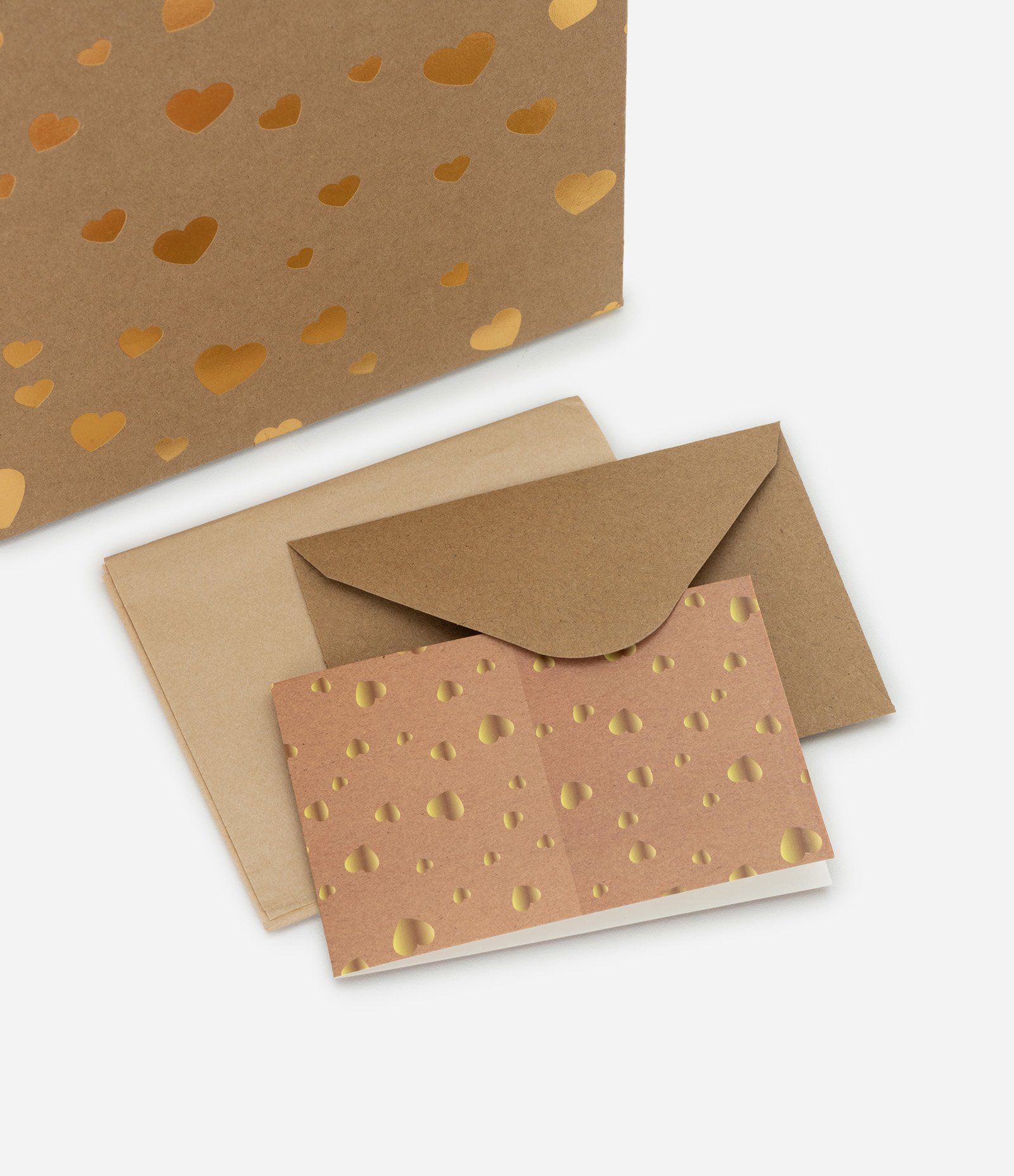 Embalagem de Presente Pequena com Estampa Coração Dourado 4