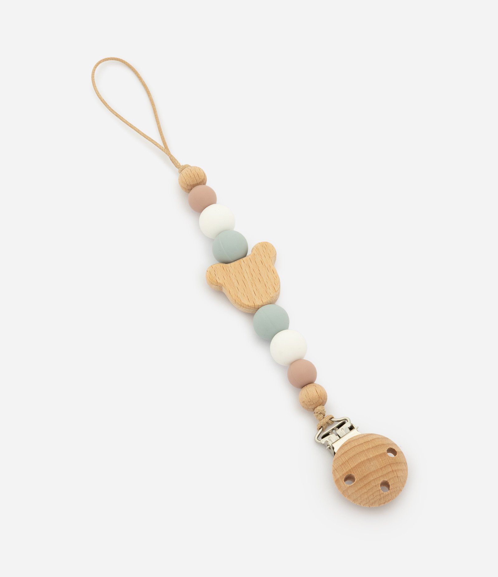 Prendedor de Chupeta em Silicone com Urso - Tam Único Verde 1