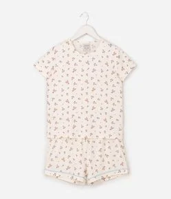 Pijama Infantil Peach Touch  Manga Curta - Tam  5 a 16 anos