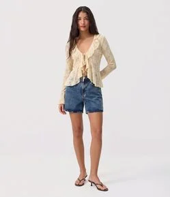 Short Mom em Jeans com Cintura Alta