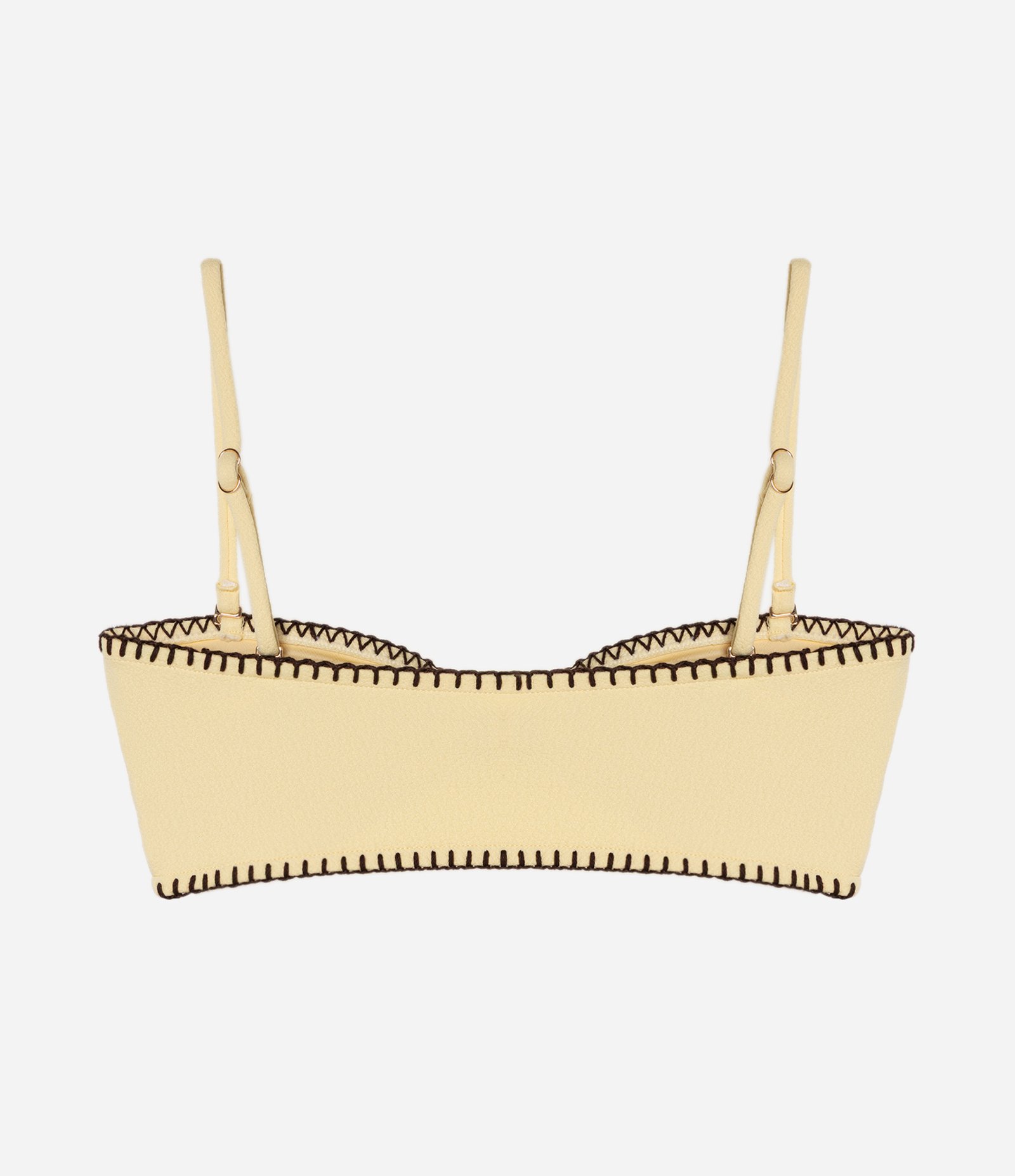 Biquini Top Bandeau Texturizado com Detalhes Contrastantes Amarelo 6