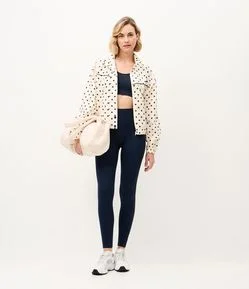 Calça Legging Esportiva em Poliamida Semless com Textura Jacquard