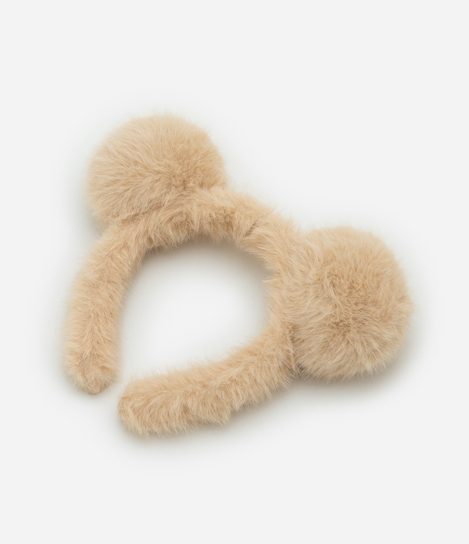 Tiara Infantil com Pompons Felpudos - Tam U Bege 2