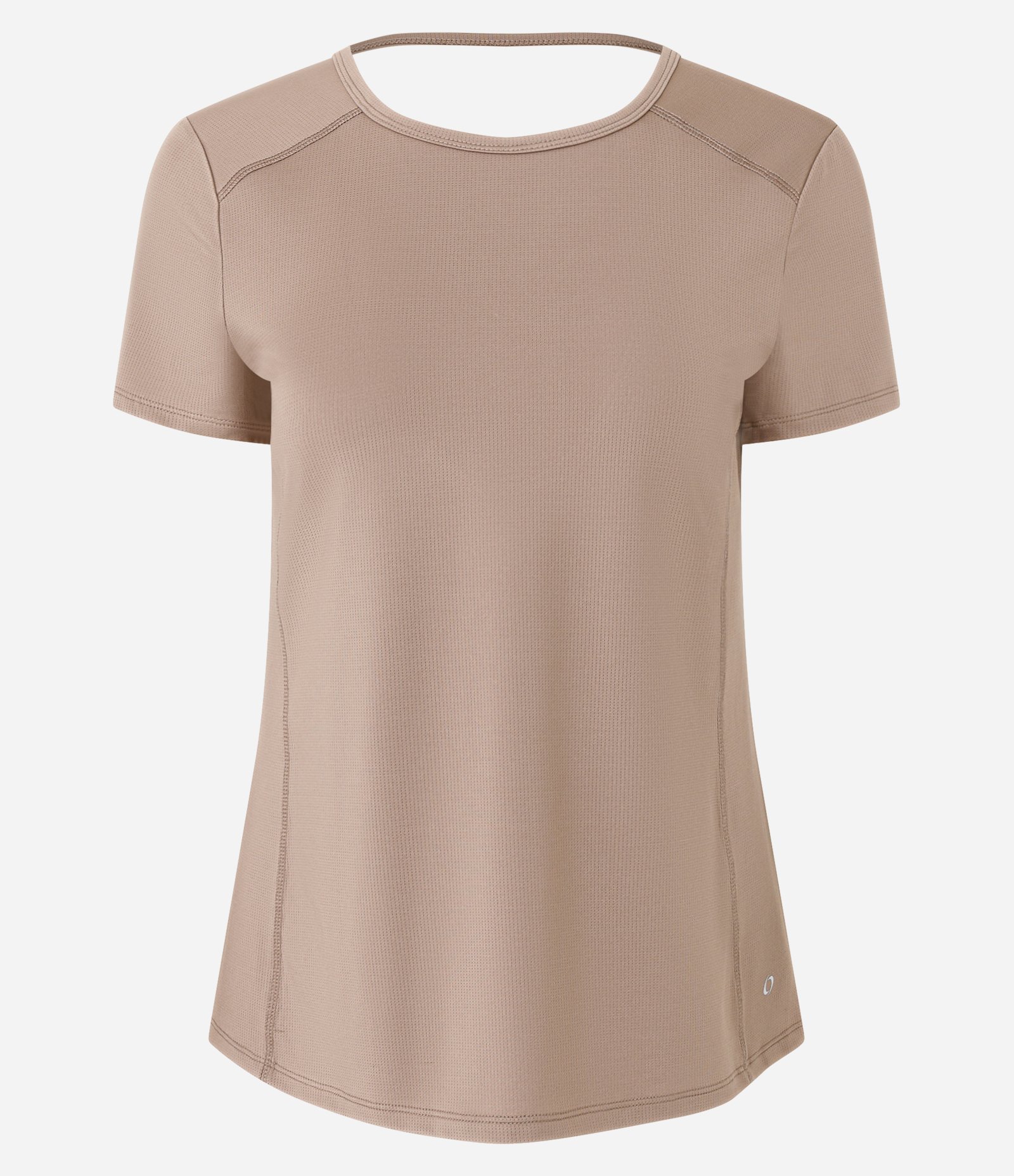 Camiseta em Microfibra com Decote nas Costas Bege 5