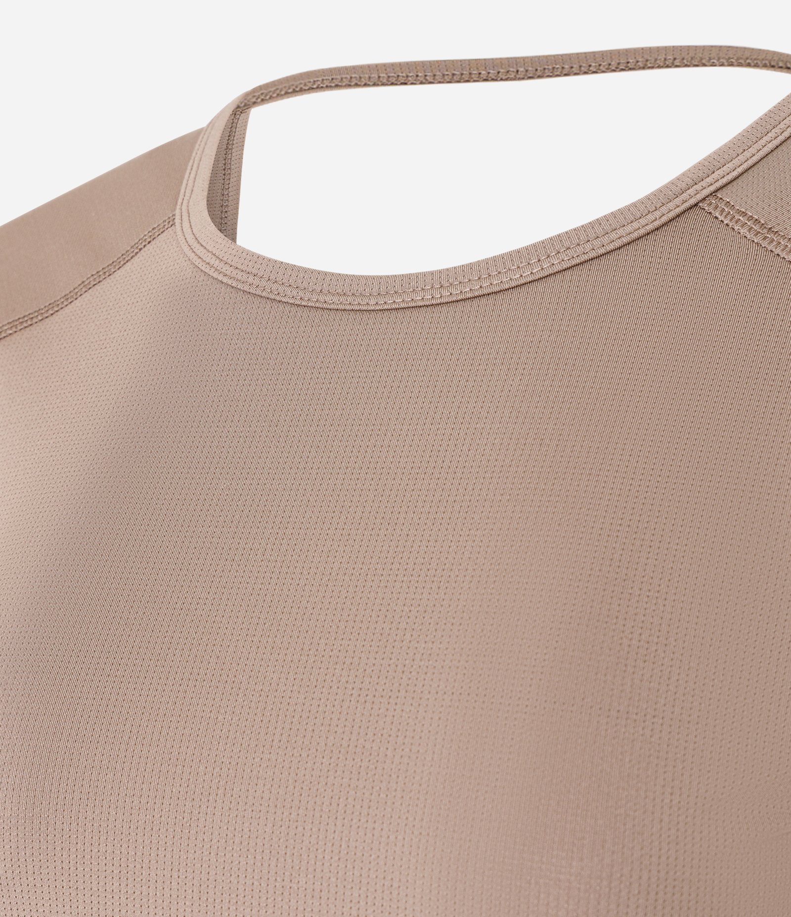Camiseta em Microfibra com Decote nas Costas Bege 6