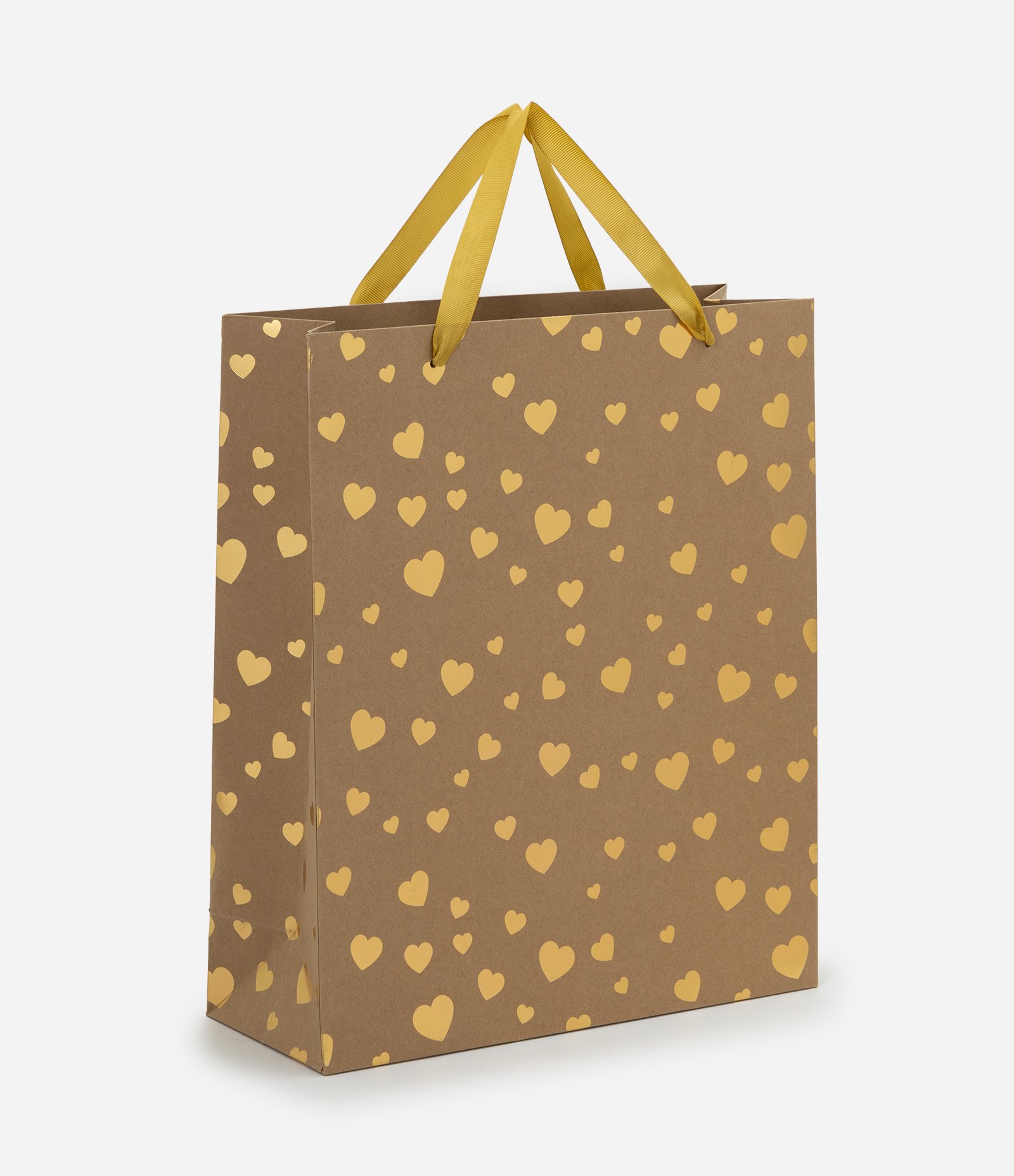 Embalagem de Presente Média com Estampa de Corações Dourado 1