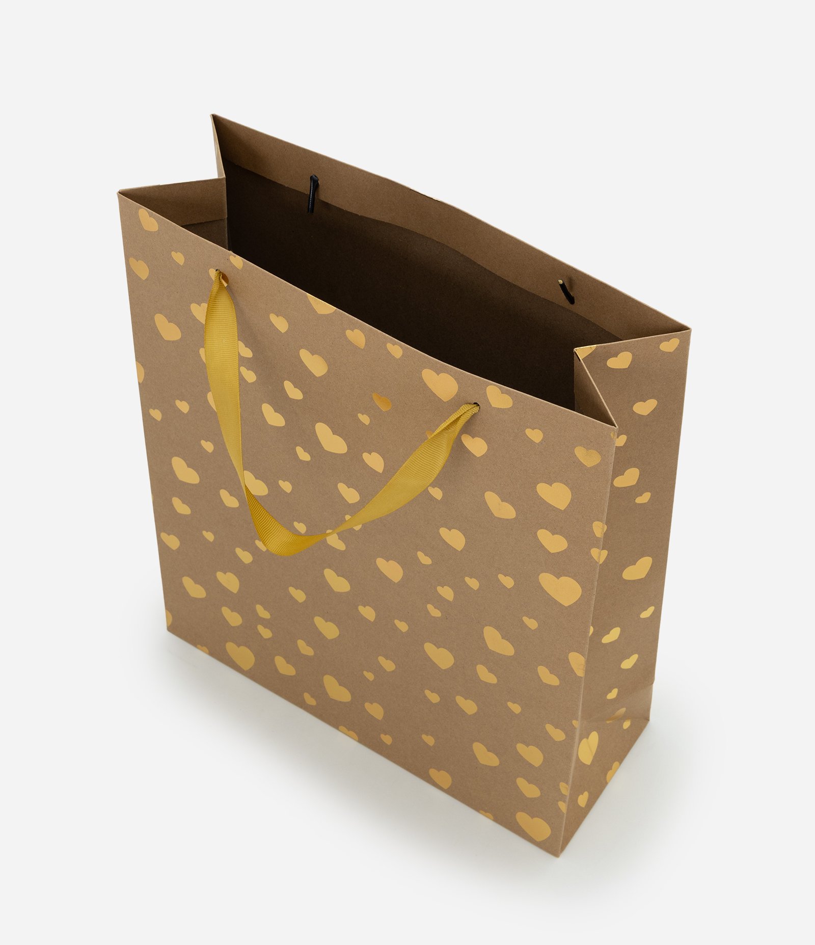 Embalagem de Presente Média com Estampa de Corações Dourado 3