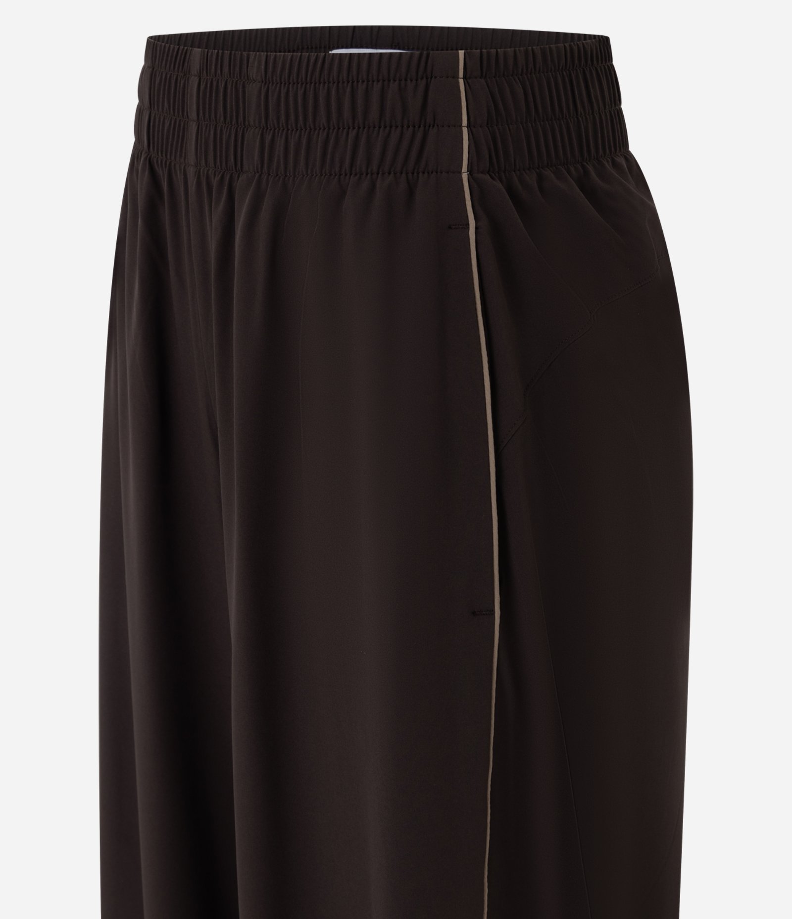 Calça Reta Esportiva com Friso Contrastante Marrom 6