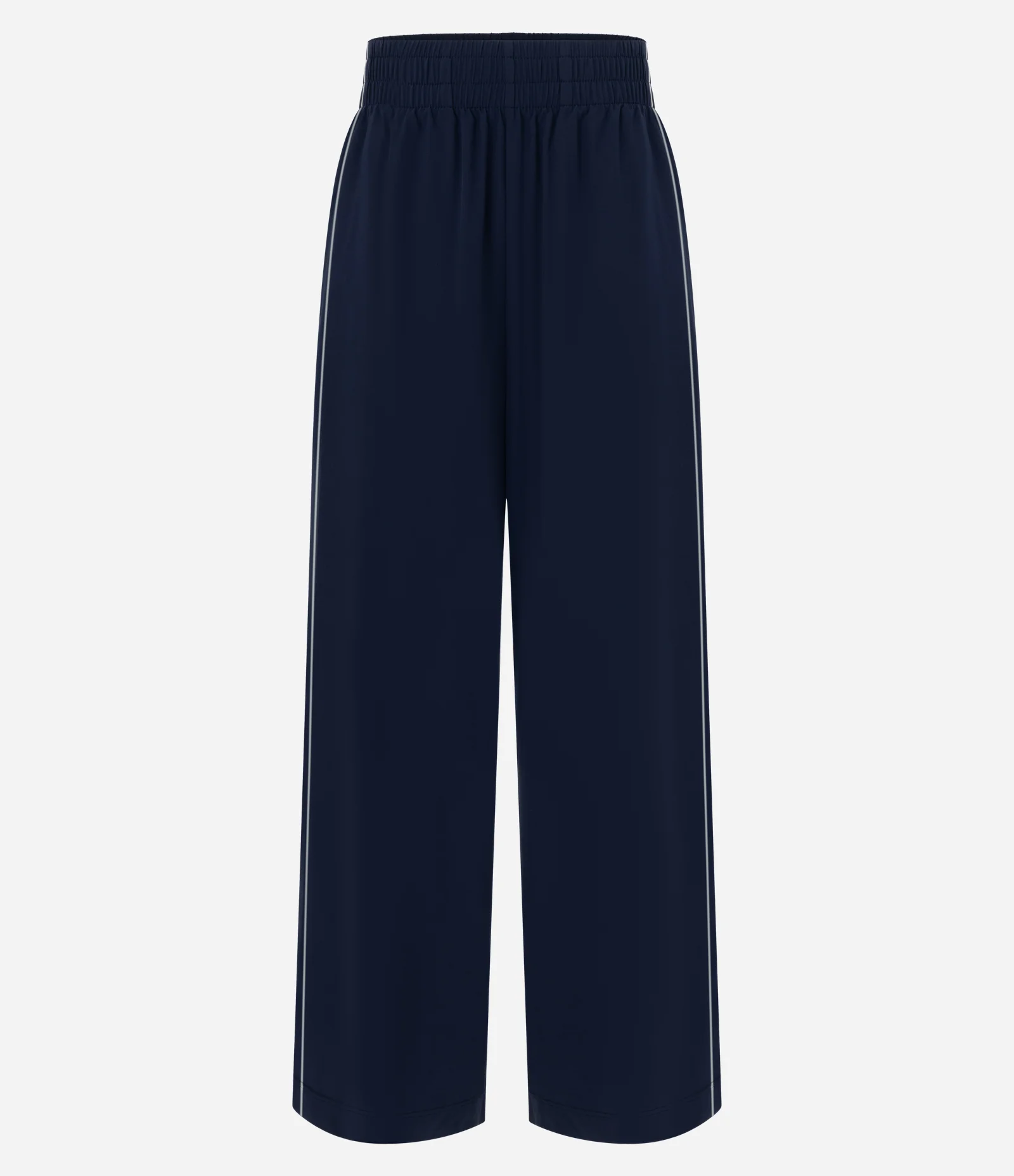 Calça Reta Esportiva com Friso Contrastante Azul 1