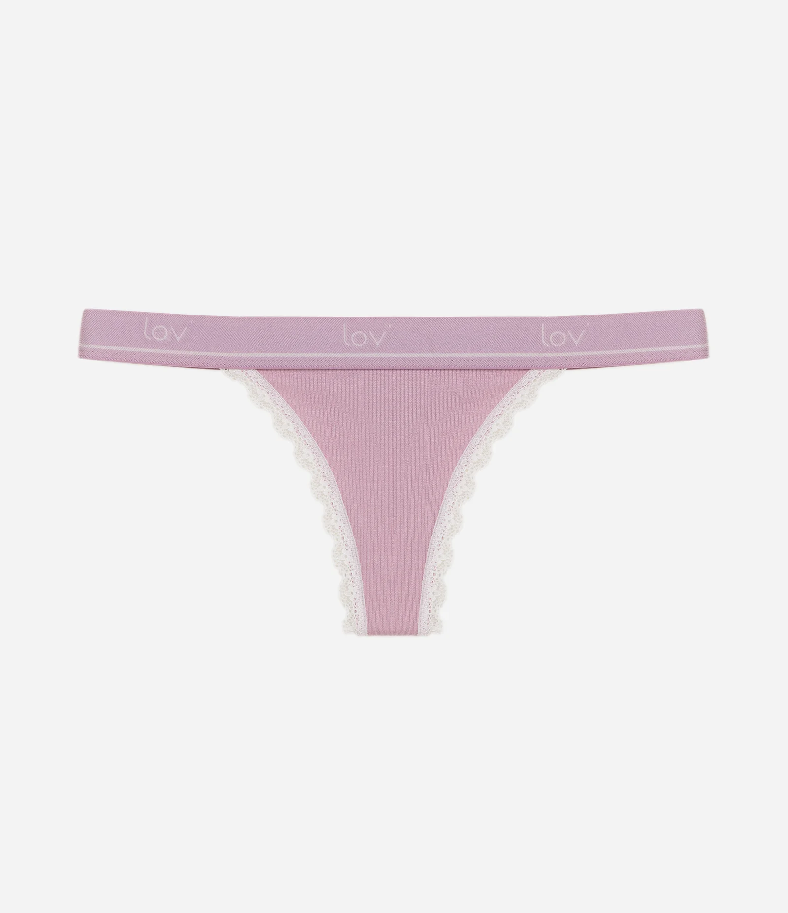 Calcinha String Fio em Viscose com Rendinha Rosa 1