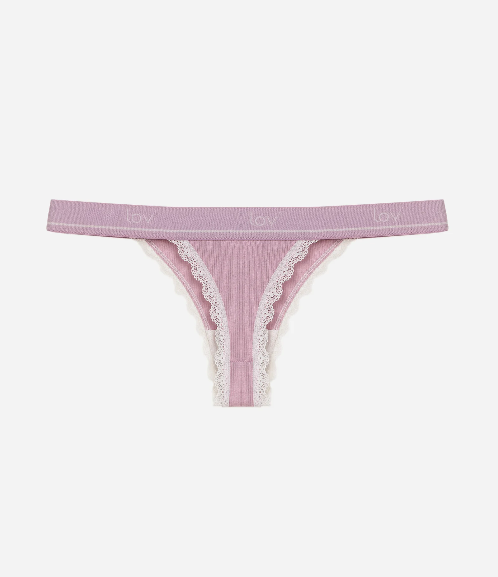 Calcinha String Fio em Viscose com Rendinha Rosa 2