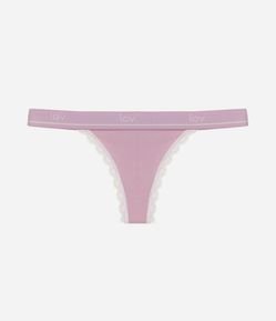 Calcinha String Fio em Viscose com Rendinha