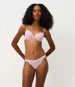 Calcinha String Fio em Viscose com Rendinha