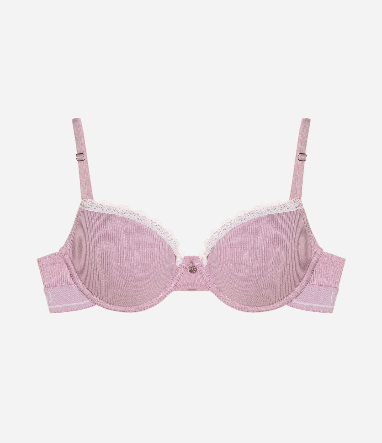 Sutiã Meia Taça em Viscose com Bojo Oco e Rendinha Rosa 1