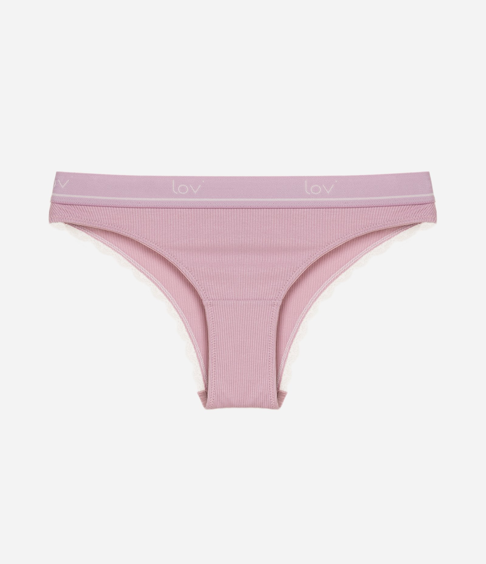 Calcinha Biquíni em Viscose com Rendinha Rosa 1