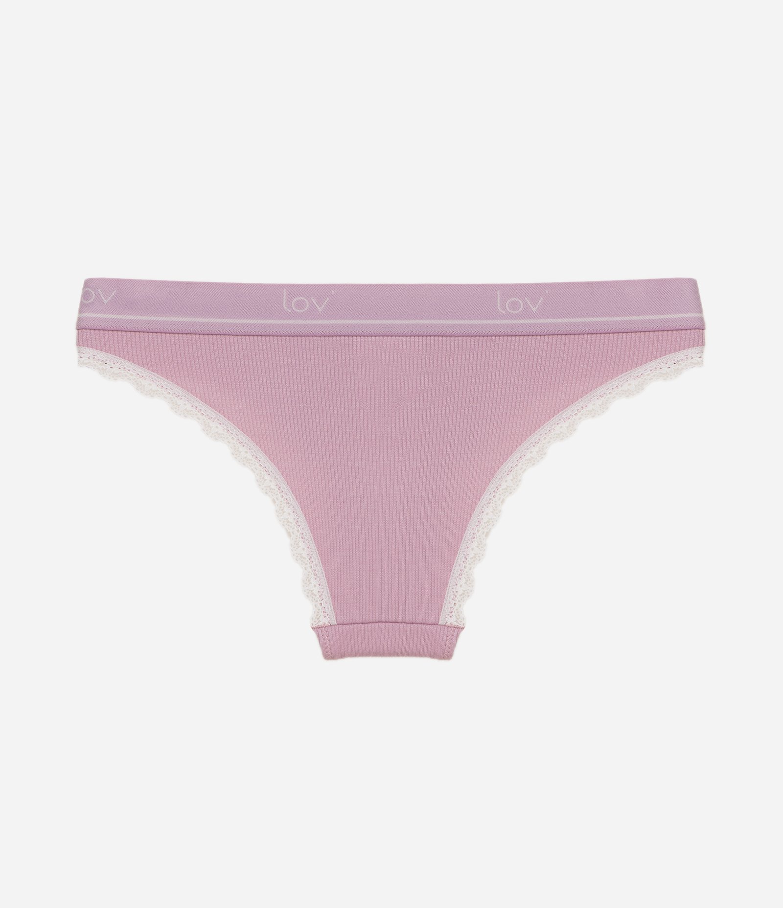 Calcinha Biquíni em Viscose com Rendinha Rosa 2